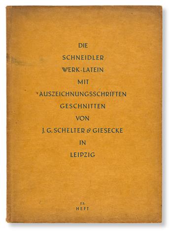 [SPECIMEN BOOK — F.H. ERNST SCHNEIDLER]. Die Schneidler Werk-Latien. J.G. Schelter & Giesecke, Leipzig. Circa 1921.
